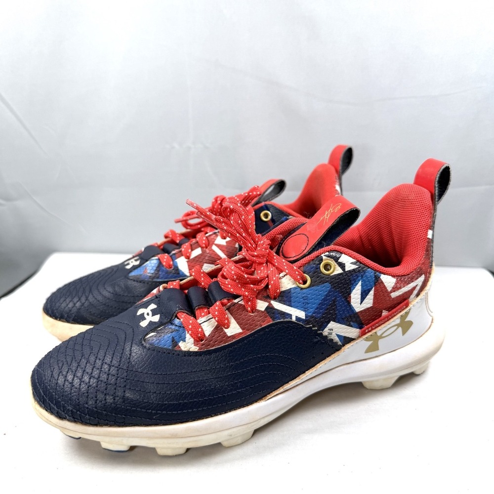 UNDER ARMOUR UA BH Youth Boys Baseball Cleats Red White Blue Stars USA / Size 5